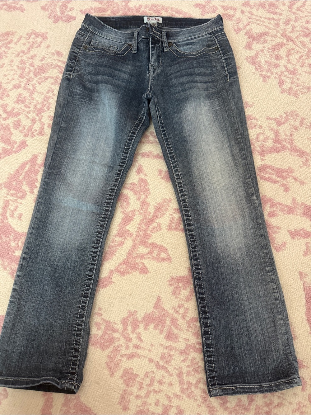 Mudd Women's Faded Blue Straight-Leg Jean Capris